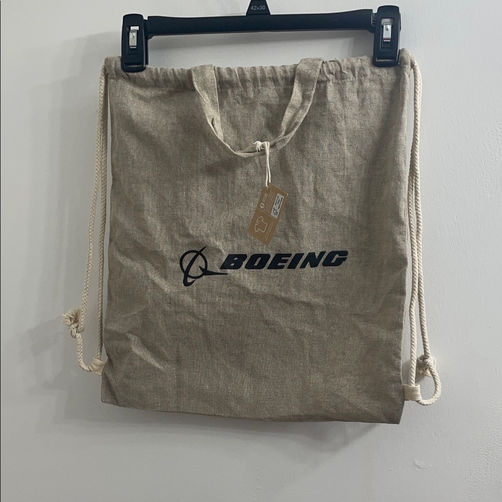 Boeing Tan Drawstring Backpack